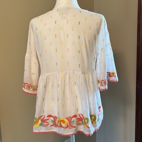 Ivy Jane boho peplum bell sleeve top szXS - Picture 4 of 9